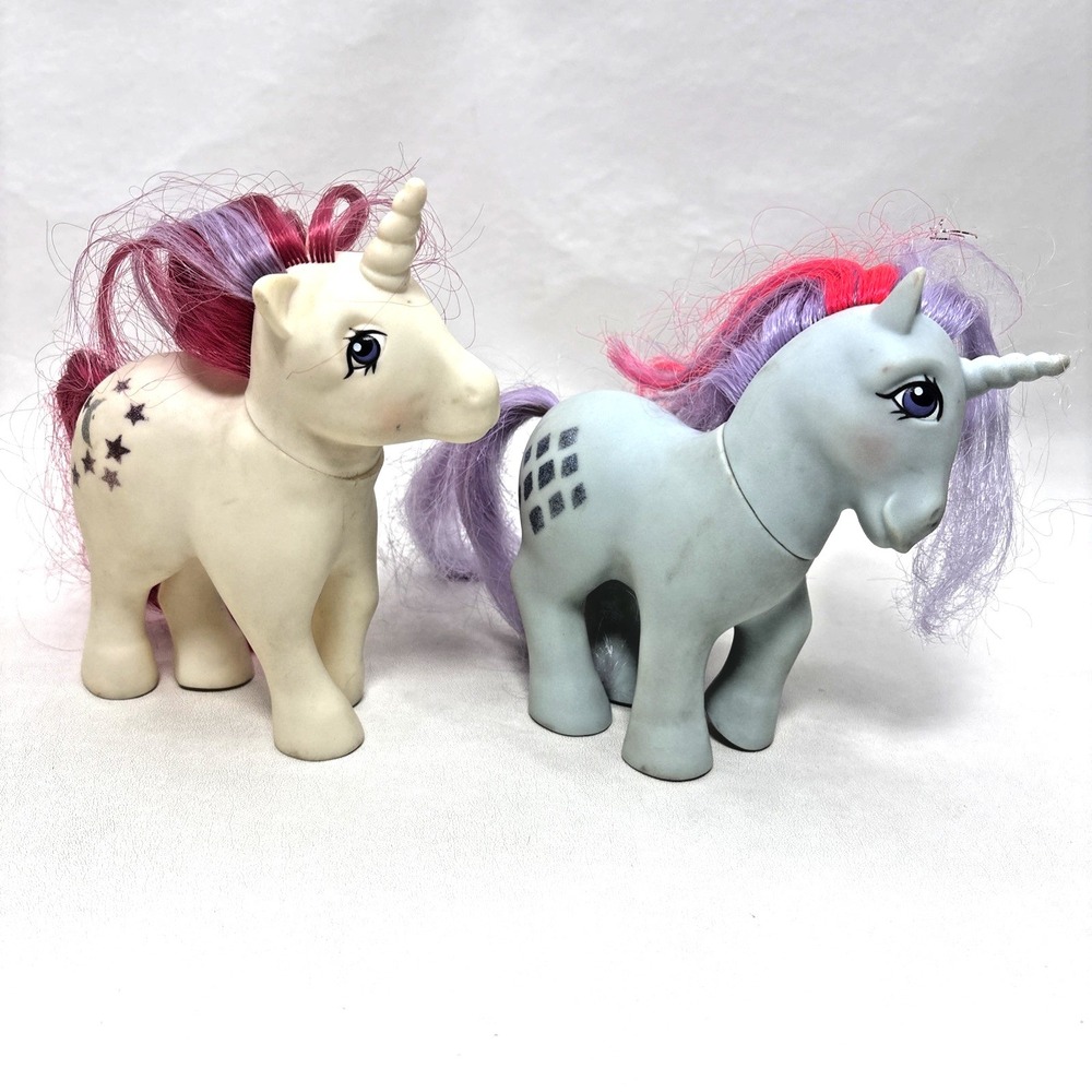 Vintage Lot Of 2 G1 My Little Pony Sparkler And Moondancer Ponies MLP 80s